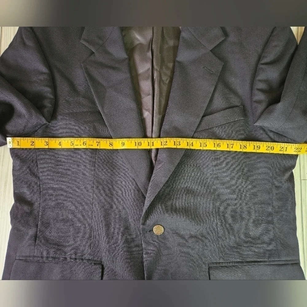 Vintage Oscar de la Renta Admiral Wool Blazer in Navy Blue Size 42 Regular